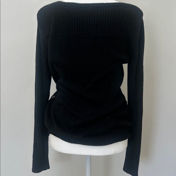Ann Taylor Factory Black Crew Neck Sweater - Picture 2 of 9